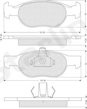 Starline BD S823P - Тормозные колодки, дисковые, комплект unicars.by