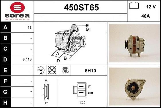 STARTCAR 450ST65 - Генератор unicars.by