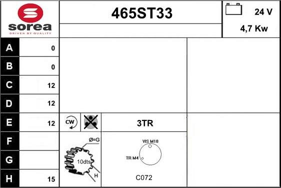 STARTCAR 465ST33 - Стартер unicars.by