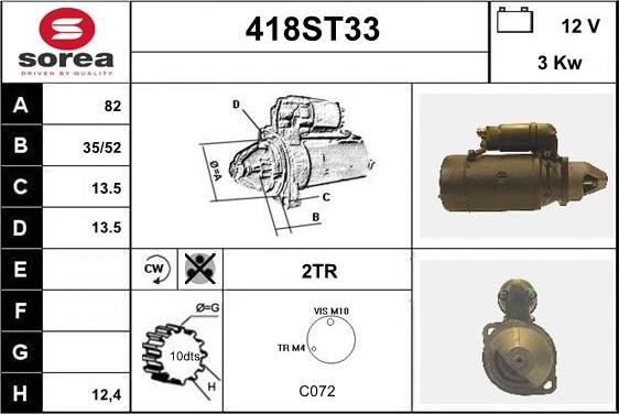 STARTCAR 418ST33 - Стартер unicars.by