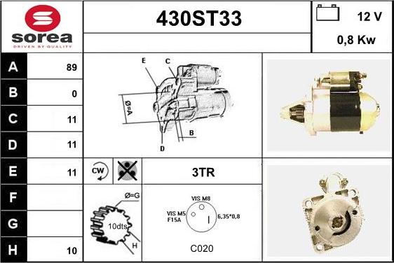 STARTCAR 430ST33 - Стартер unicars.by