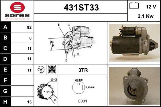 STARTCAR 431ST33 - Стартер unicars.by