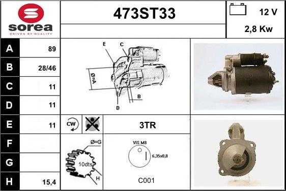 STARTCAR 473ST33 - Стартер unicars.by