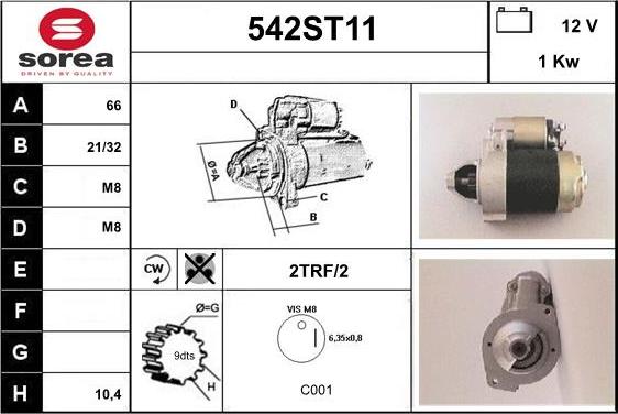 STARTCAR 542ST11 - Стартер unicars.by