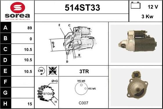 STARTCAR 514ST33 - Стартер unicars.by