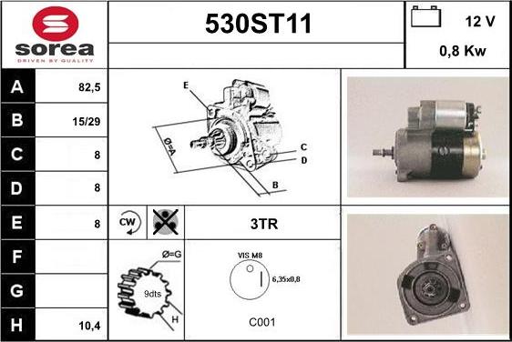 STARTCAR 530ST11 - Стартер unicars.by