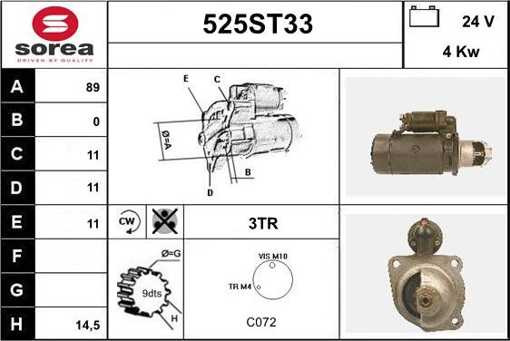 STARTCAR 525ST33 - Стартер unicars.by