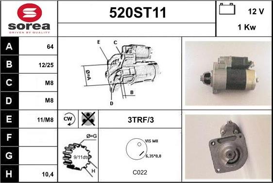 STARTCAR 520ST11 - Стартер unicars.by