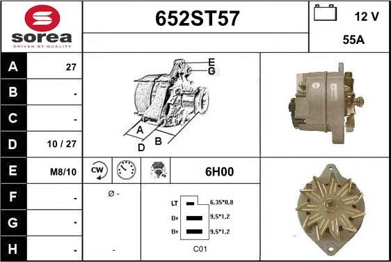 STARTCAR 652ST57 - Генератор unicars.by