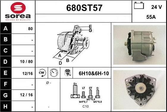 STARTCAR 680ST57 - Генератор unicars.by