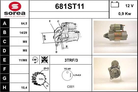 STARTCAR 681ST11 - Стартер unicars.by