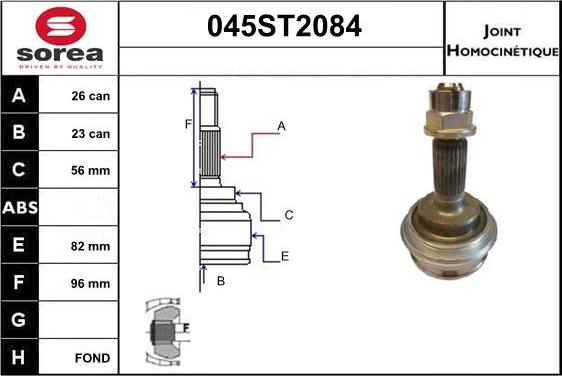 STARTCAR 045ST2084 - Шарнирный комплект, ШРУС, приводной вал unicars.by