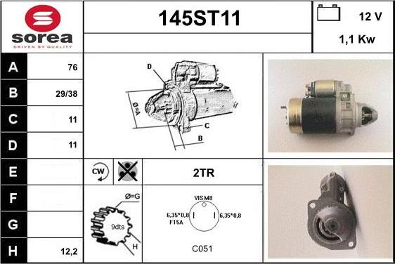 STARTCAR 145ST11 - Стартер unicars.by