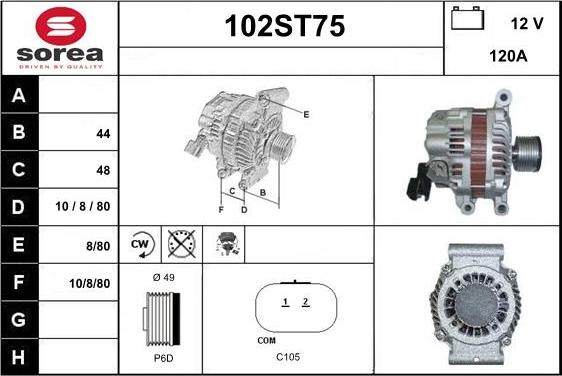 STARTCAR 102ST75 - Генератор unicars.by