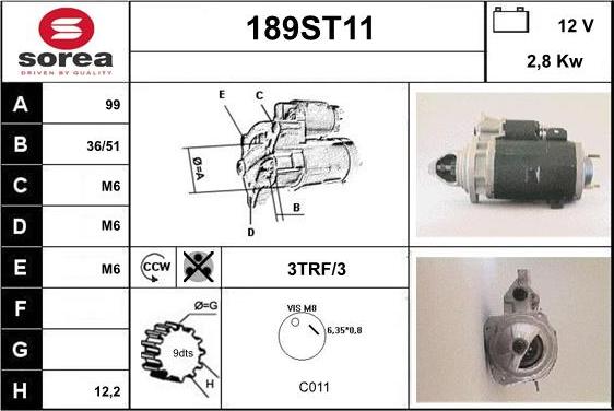 STARTCAR 189ST11 - Стартер unicars.by