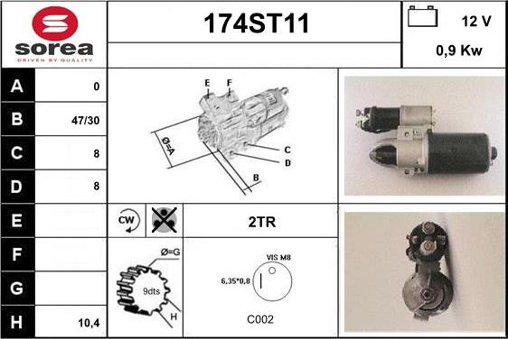 STARTCAR 174ST11 - Стартер unicars.by