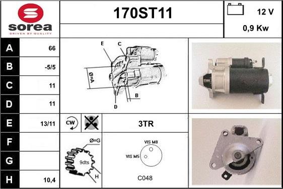 STARTCAR 170ST11 - Стартер unicars.by