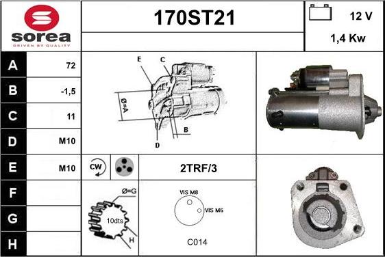 STARTCAR 170ST21 - Стартер unicars.by