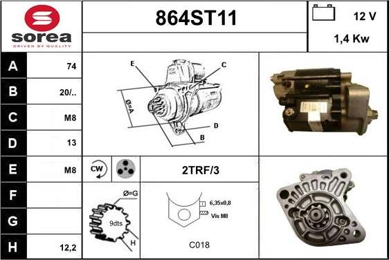 STARTCAR 864ST11 - Стартер unicars.by