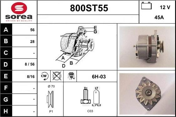 STARTCAR 800ST55 - Генератор unicars.by