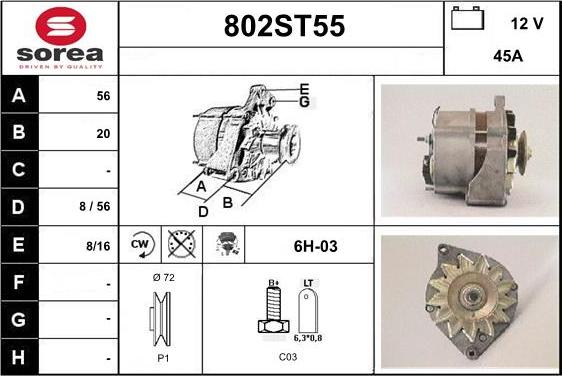 STARTCAR 802ST55 - Генератор unicars.by