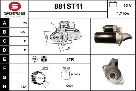 STARTCAR 881ST11 - Стартер unicars.by