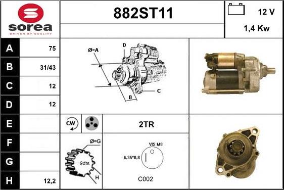 STARTCAR 882ST11 - Стартер unicars.by