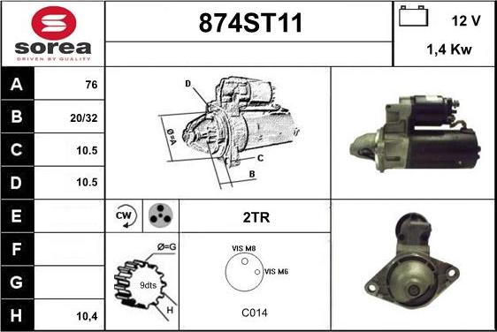 STARTCAR 874ST11 - Стартер unicars.by