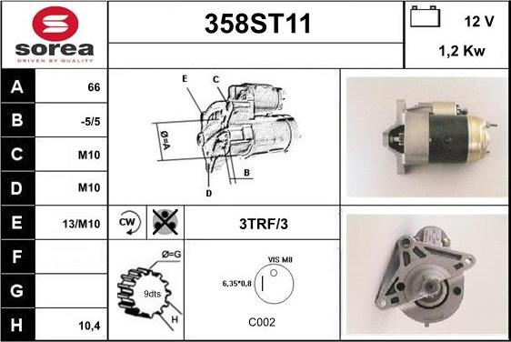 STARTCAR 358ST11 - Стартер unicars.by