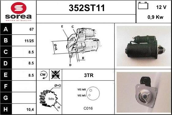 STARTCAR 352ST11 - Стартер unicars.by