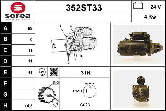 STARTCAR 352ST33 - Стартер unicars.by