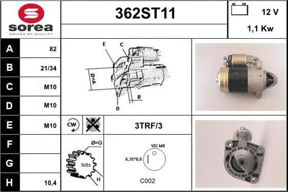 STARTCAR 362ST11 - Стартер unicars.by