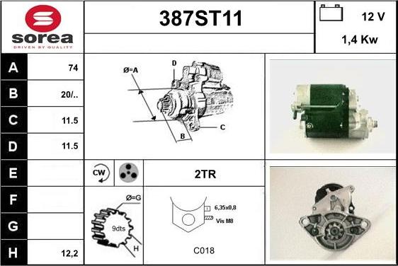 STARTCAR 387ST11 - Стартер unicars.by