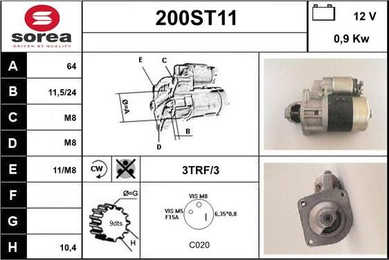 STARTCAR 200ST11 - Стартер unicars.by