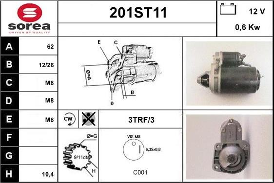 STARTCAR 201ST11 - Стартер unicars.by