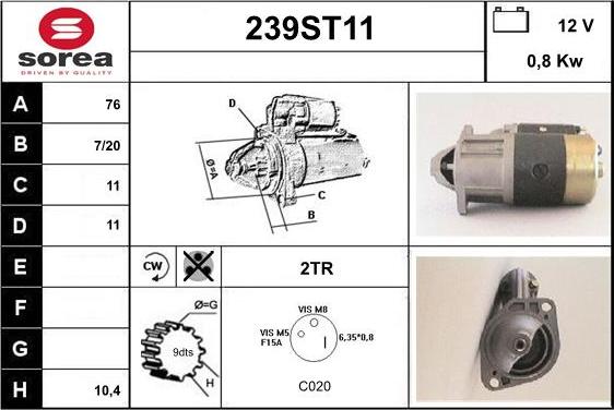 STARTCAR 239ST11 - Стартер unicars.by