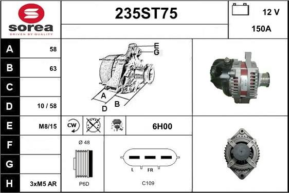 STARTCAR 235ST75 - Генератор unicars.by