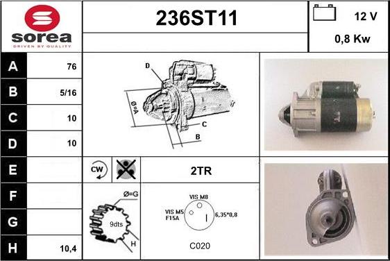 STARTCAR 236ST11 - Стартер unicars.by