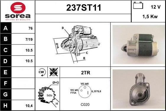 STARTCAR 237ST11 - Стартер unicars.by