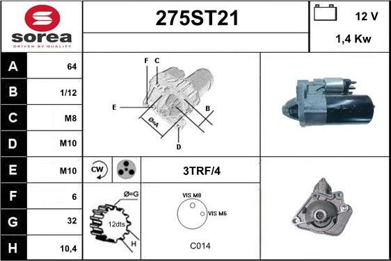 STARTCAR 275ST21 - Стартер unicars.by