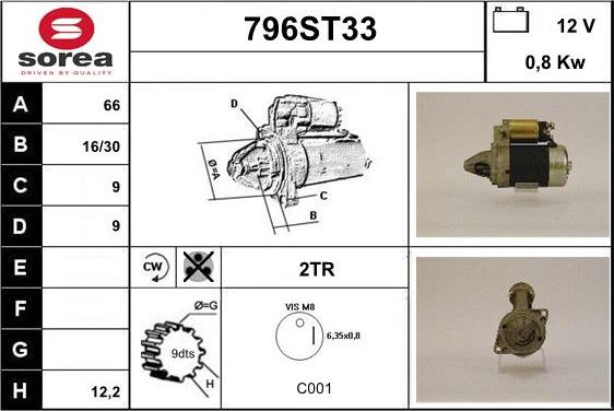 STARTCAR 796ST33 - Стартер unicars.by