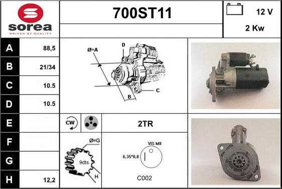 STARTCAR 700ST11 - Стартер unicars.by