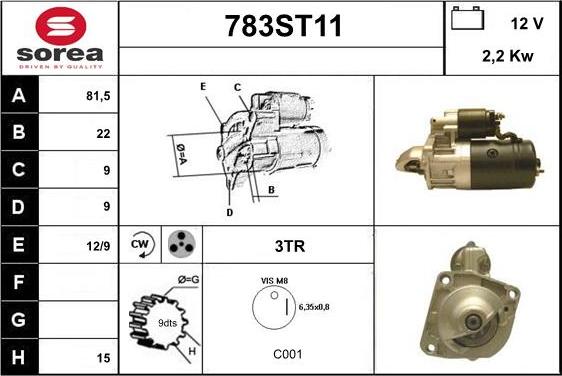 STARTCAR 783ST11 - Стартер unicars.by