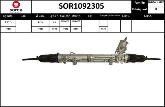 STARTCAR SOR1092305 - Рулевой механизм, рейка unicars.by