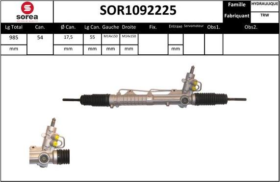 STARTCAR SOR1092225 - Рулевой механизм, рейка unicars.by