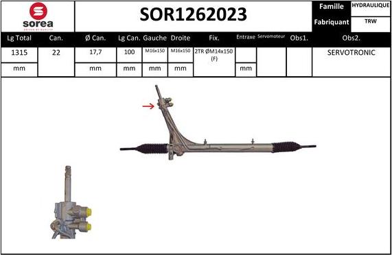 STARTCAR SOR1262023 - Рулевой механизм, рейка unicars.by