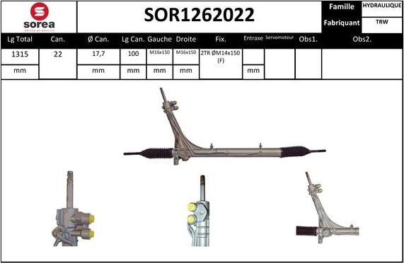 STARTCAR SOR1262022 - Рулевой механизм, рейка unicars.by