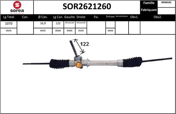 STARTCAR SOR2621260 - Рулевой механизм, рейка unicars.by