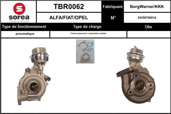 STARTCAR TBR0062 - Турбина, компрессор unicars.by