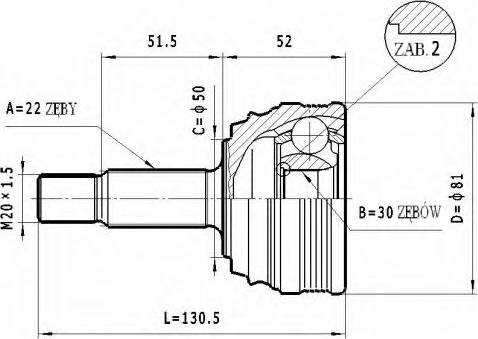 Statim C.285 - Шарнирный комплект, ШРУС, приводной вал unicars.by